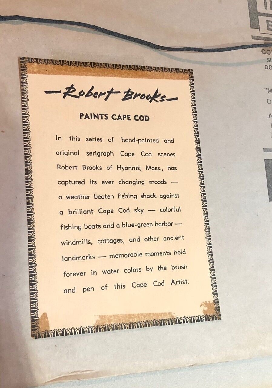 CAPE COD WATERCOLOR ROBERT BROOKS OLD BREWSTER MILL FRAMED LISTED ...