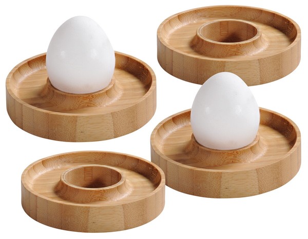 Kesper Eierbecher Bambus 4Er Set FrüHstüCk Eiablage Dekoration Eier Becher-image