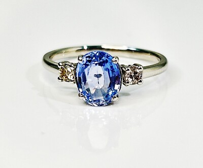 Beautiful Ct Ceylon Cornflour Blue Sapphire Diamonds