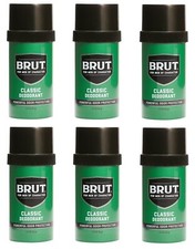  PACK OF 6 BRUT CLASSIC DEODORANT STICK Powerful Protection Alcohol Free 2.7 oz