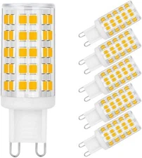 5 / 6 /12Pack G9 LED Bulbs Dimmable 6W 110V-130V, 600LM Bi Pin for Home Lighting