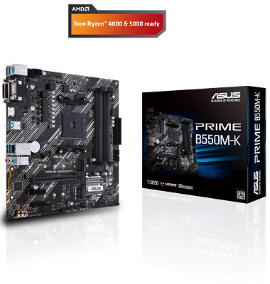 ASUS PRIME B550M-K Mainboard (PCIe 4.0, USB 3.2 Gen 2 Typ-C, HDMI-2.1)