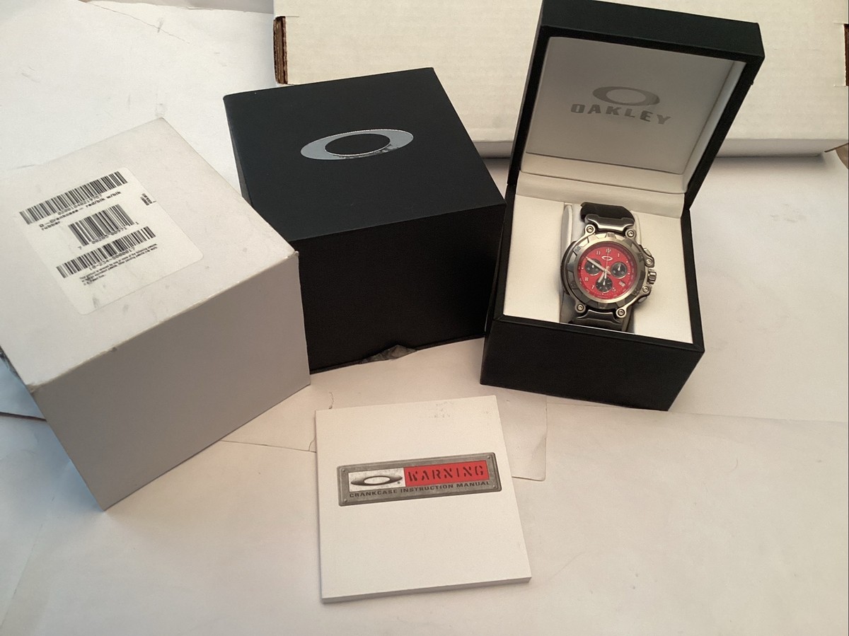 Rare Oakley Crankcase Watch Brand New W/tags Red Dial Black