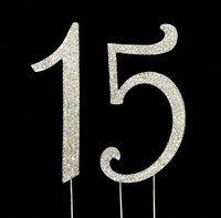 Large 15th Birthday / Wedding Anniversary Number Cake Topper With Sparkling Rhin on sale Large 15th Birthday / Wedding Anniversary Number Cake Topper With Sparkling Rhin on sale