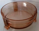 Vintage Art Deco Pink DEPRESSION Glass RARE 8.5" Serving Tiered BOWL 3 Columns