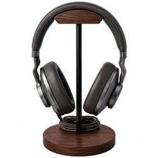 Bliocefo Headphone Holder Stand for Desk, Wood and Metal Headset Hanger Brown