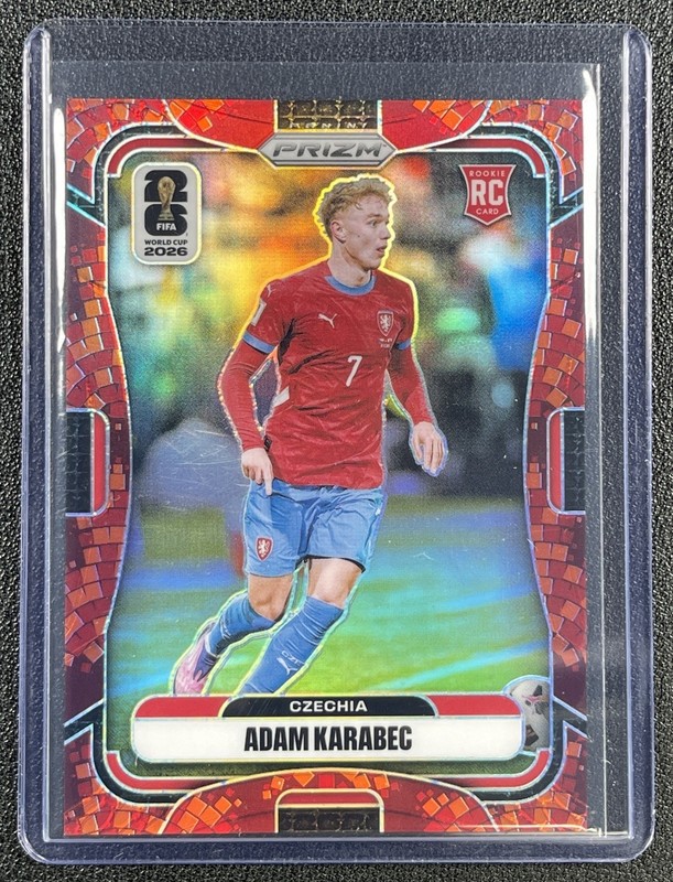 ADAM KARABEC 2026 PANINI PRIZM WORLD CUP #480 ROOKIE MAPLE LEAF RC 42/86