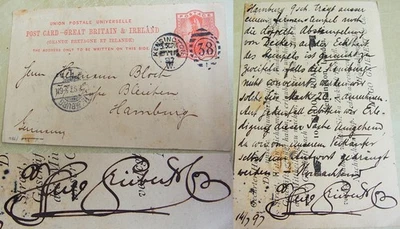 Philatelist Hugo GRIEBERT (1868-1924): Deutsche PK KENSINGTON (London) 1897 - Bild 1 von 4