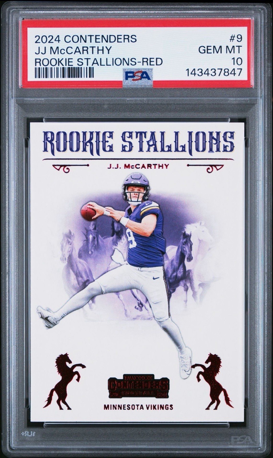 JJ McCarthy Panini Contenders Rookie Stallions #9 Base