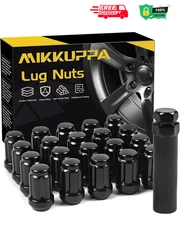 MIKKUPPA 20Pcs Black M12X1.25 Lug Nuts for Nissan Infiniti Factory Wheels
