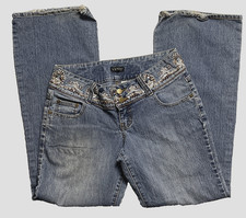 VENUS Bootcut Jeans Womens 10 Embellished Blue Denim Med Wash Low Stretch