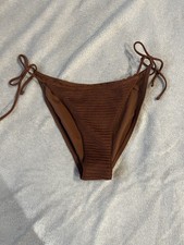 Wild Fable Women  s Brown Low Rise Bikini Bottoms Small NWT Cheeky Side Ties
