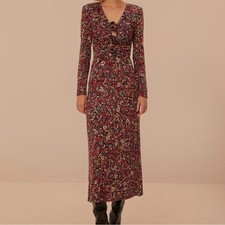 NWT FARM Rio Purple Chelsea Garden Flowers Knot Maxi Dress