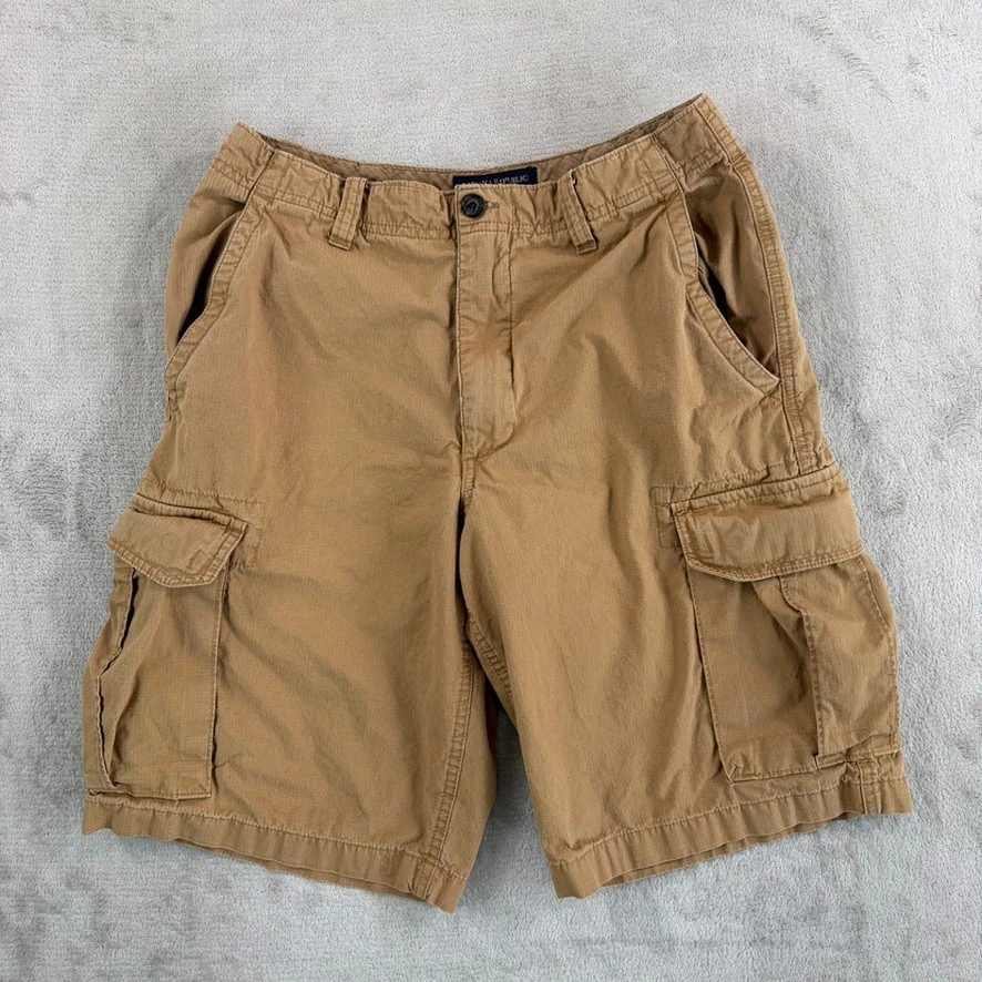 Banana Republic Cargo Shorts in Brown Ripstop Men 32x11 Safari Travel Hiking