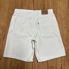 Vintage Levi s 550 Shorts Mens 36 White 100 Cotton Made In USA 90s Denim Jorts