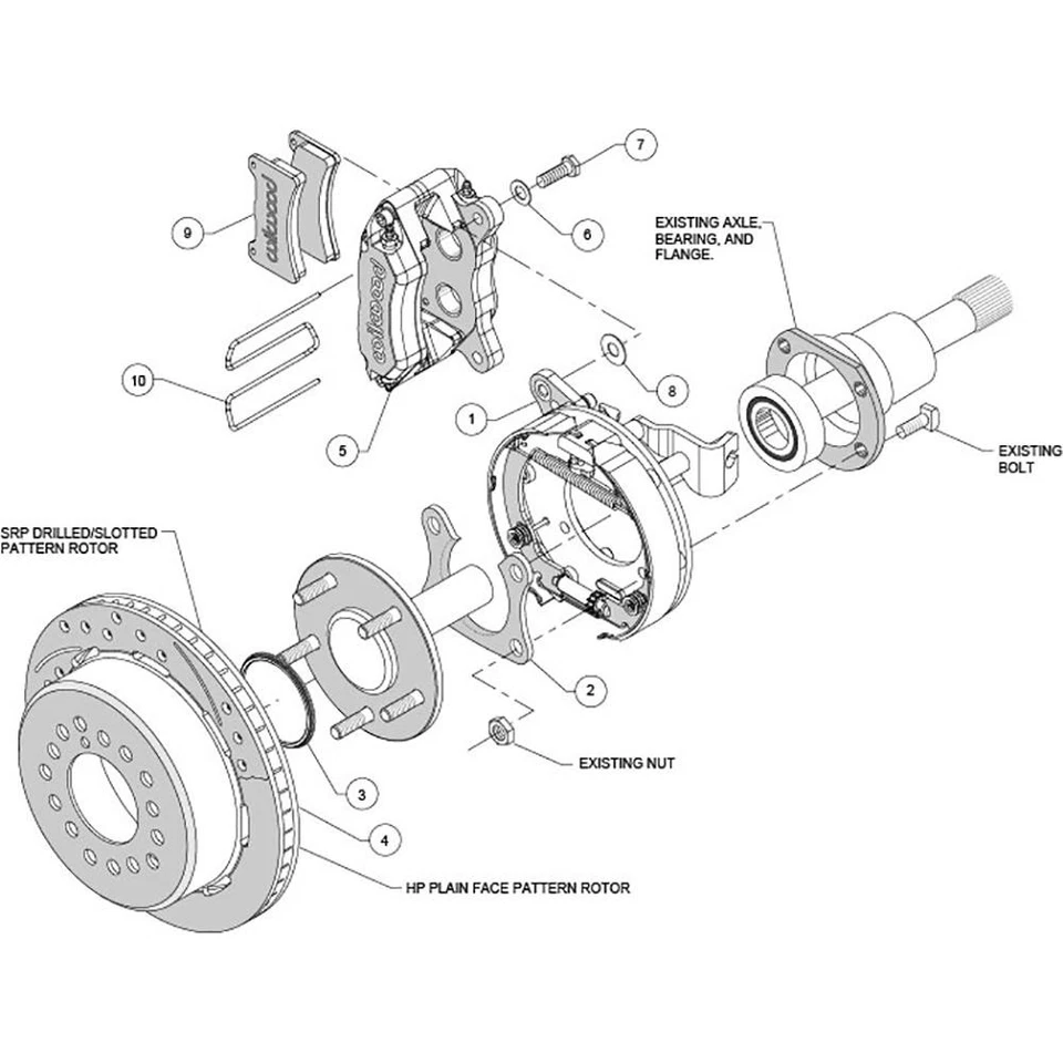 Wilwood 140-11397 FDLI LP Rear Disc Brake Kit, 1958-64 Olds/Fits Pontiac Foto 3 de 4