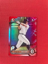 2022 BOWMAN DRAFT CHROME-RED REFRACTOR #BDC15 JACE JUNG  3/5