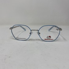 HELLO KITTY EYEWER HK 356-3 48-17-120 BLUE SILVER FLEX HINGE EYEGLASSES X324