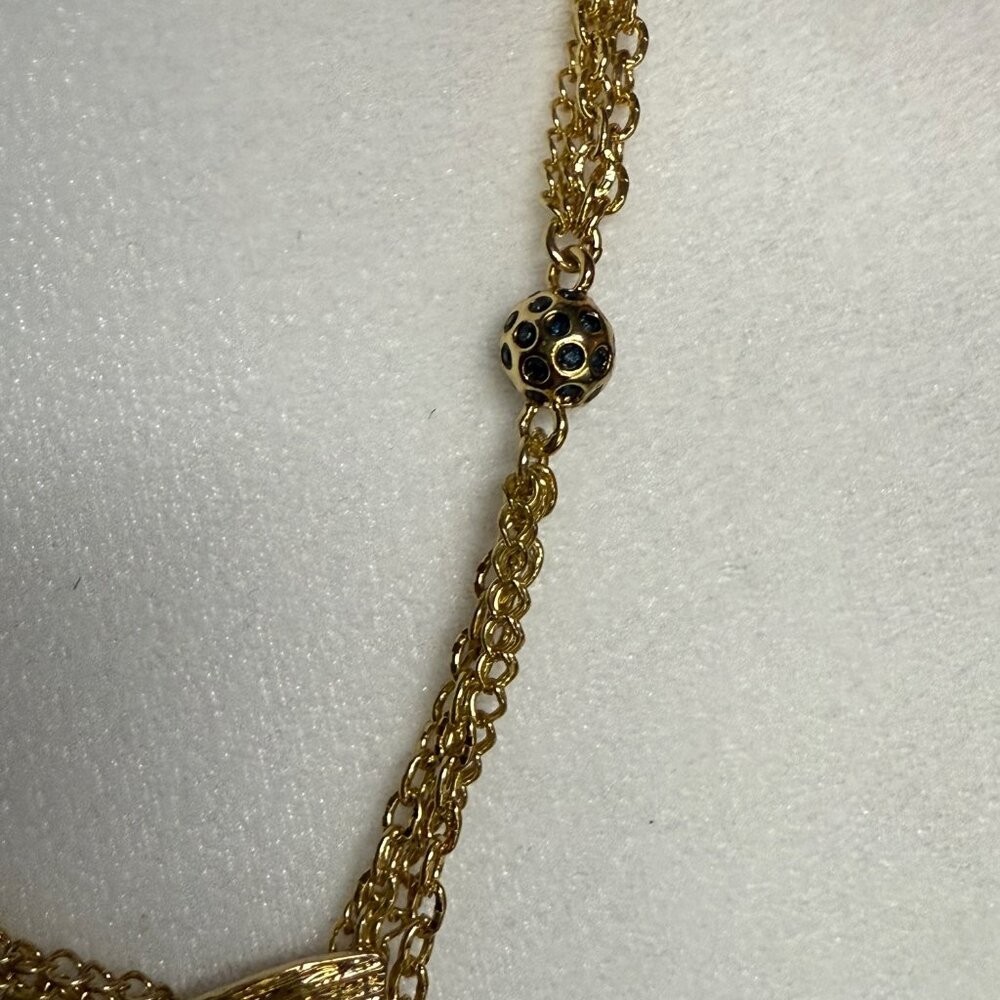 Lilly Pulitzer Bombshell Shell Necklace Gold Blue… - image 3