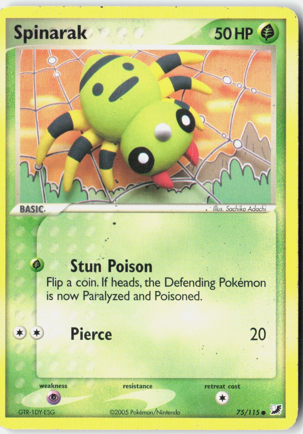 Spinarak Unseen Forces 75/115 Pokemon Card Normal