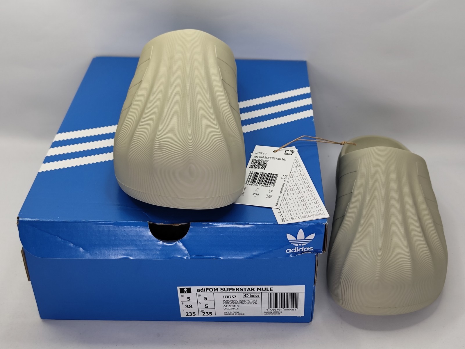 adidas Originals AdiFOM SUPERSTAR MULE Slides PUTTY GREY UK5, RRP £65