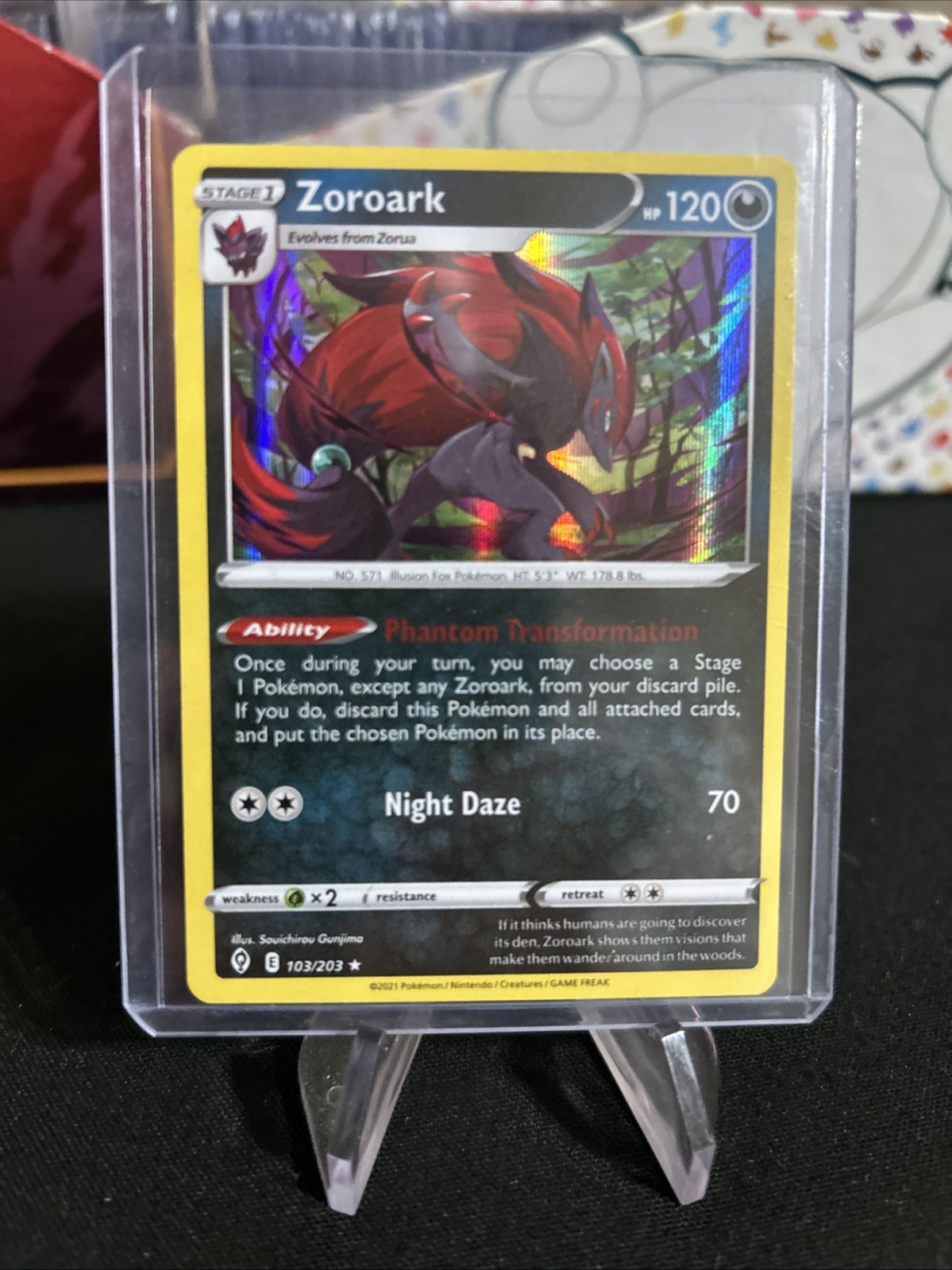 Pokemon TCG Evolving Skies: Zoroark HOLO 103/203 - Top Loaded - Pack Fresh New