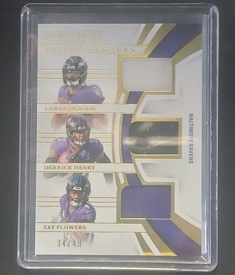 Panini Immaculate 2025 Triple Jerseys Lamar Jackson Henry Flowers ITJ-BAL /49