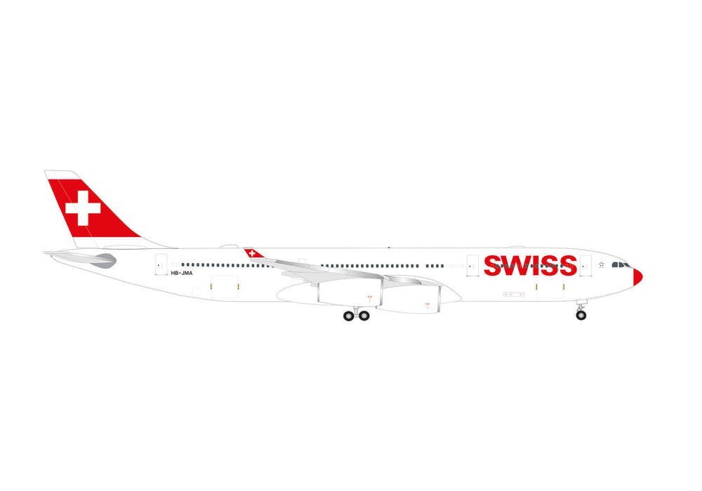 Herpa Wings 1:500 538183 Swiss International Air Lines Airbus A340-300 "LxAirDee