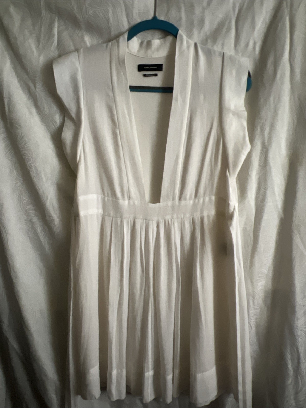 Isabel Marant Sochi White Voile Mini Dress Size 34 Cupro/cotton Silk Lining