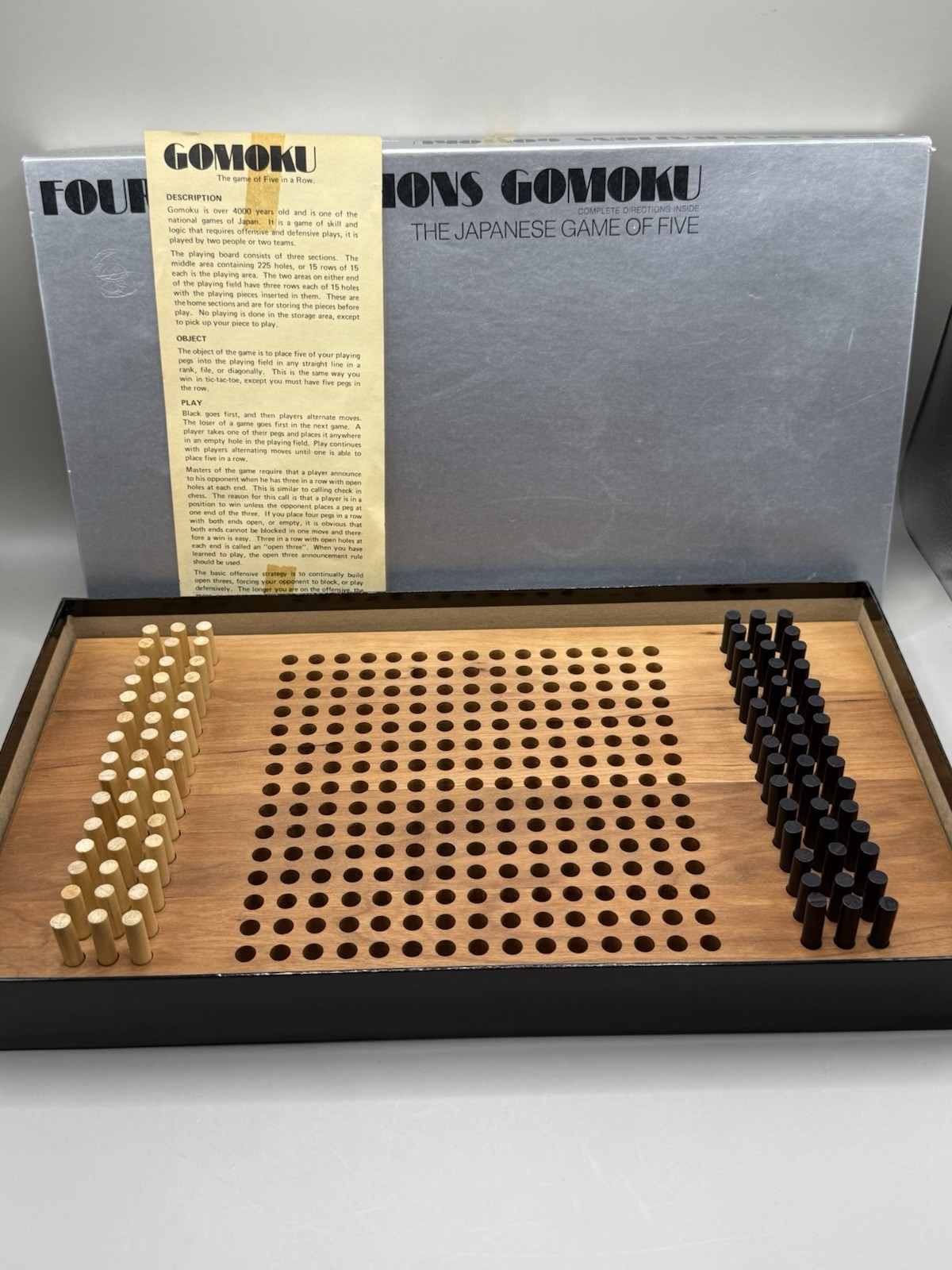 Juego de tablero de clavijas Gomoku de madera (cinco en fila) juego japonés de cuatro generaciones