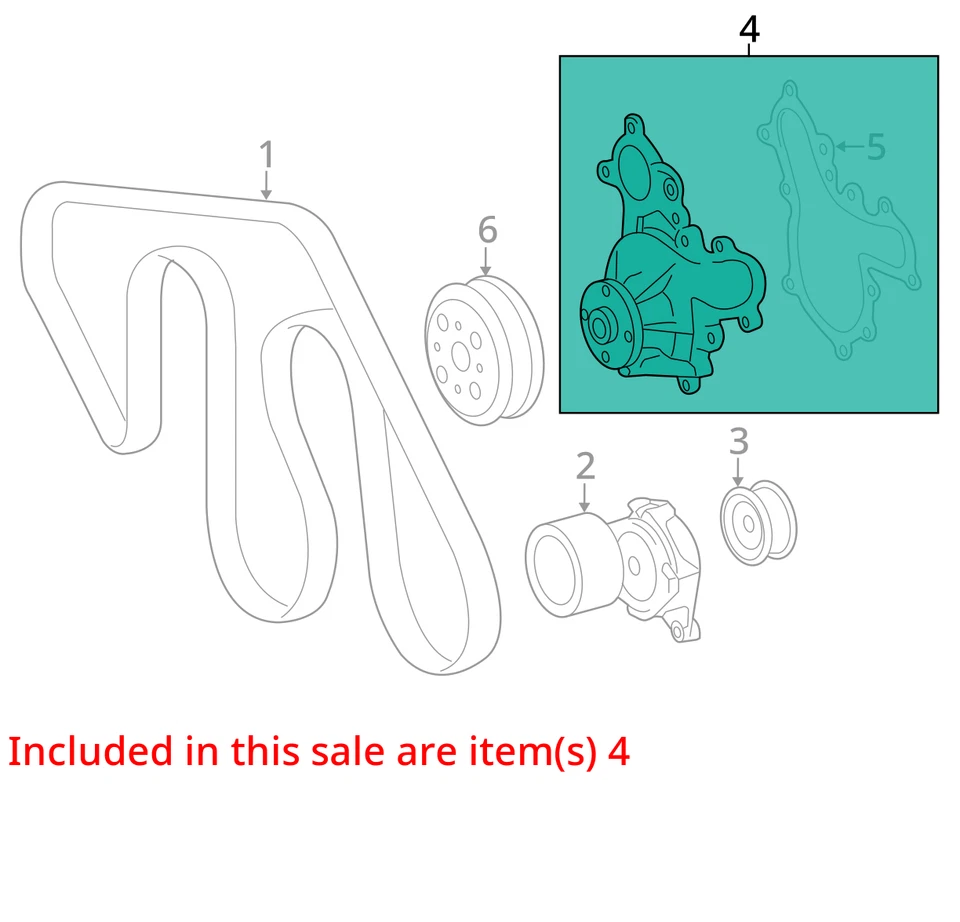 Coolant Pump from 2018 Toyota Tundra 5.7L 10490541 - Image 3 of 4