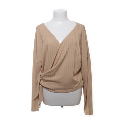 Wickeltop, Größe: M, Luxurious Wrap Top, Beige, Elasthan/Polyester/Viskose #QNS