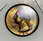 1964 - P - WASHINGTON QUARTER  — UNCIRCULATED— TONED
