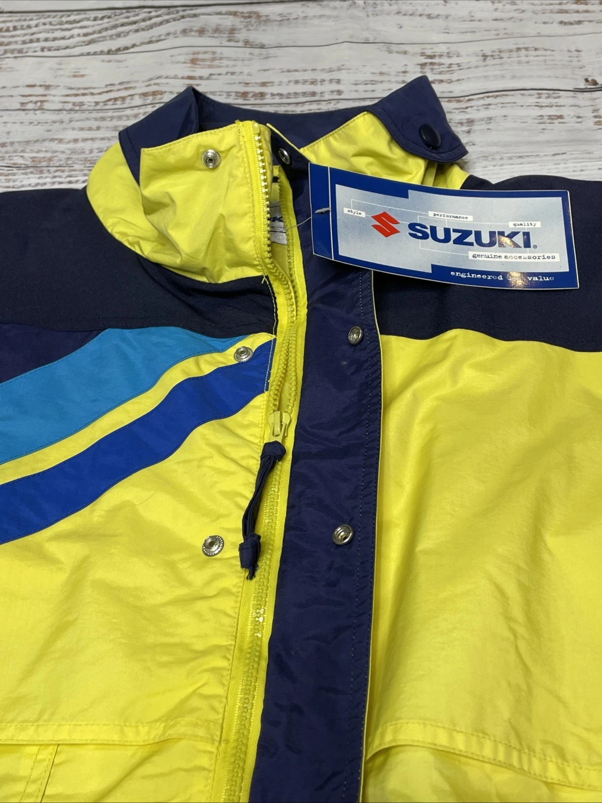 NWT 🟡 Vintage Team Suzuki Jacket Mens L LARGE Yellow 90s Motosports Bike Riding image 11