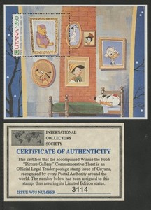 GUYANA 2486, 1991 $260 WINNIE THE POOH, S/S, MNH (GUY4113)