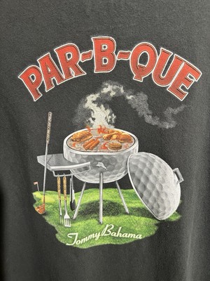 Tommy Bahama Relax Par-B-Que Short Sleeve Gray T-Shirt Mens Medium Golf/BBQ