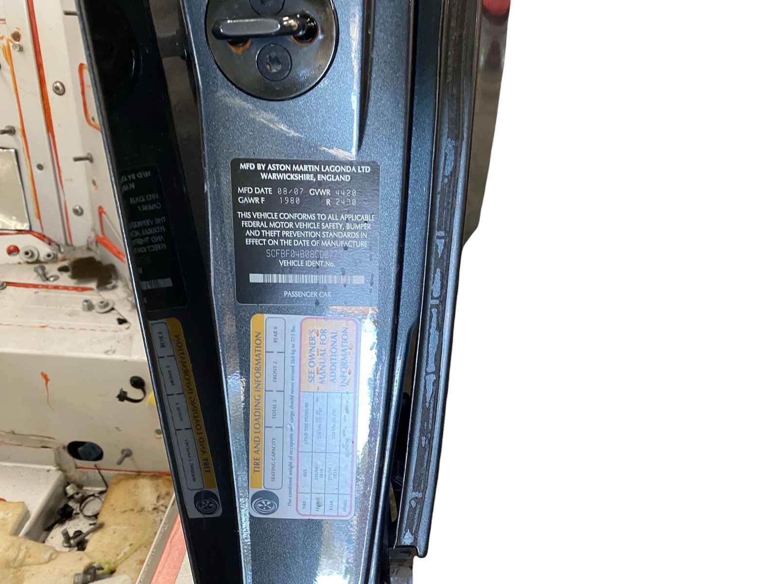 2006-2016 ASTON MARTIN V8 VANTAGE OEM LH LEFT REAR QUARTER PANEL *STRUCTURE CUT*
