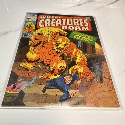 Marvel Comics Group Where Creatures Roam #7 1971 Glop Bronze Age Horror Sci-Fi