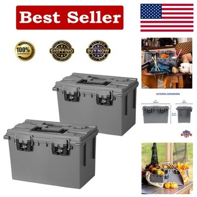Efficient 2-Pack XL Bins with Lids - Lockable, Stackable, Water-Resistant Design