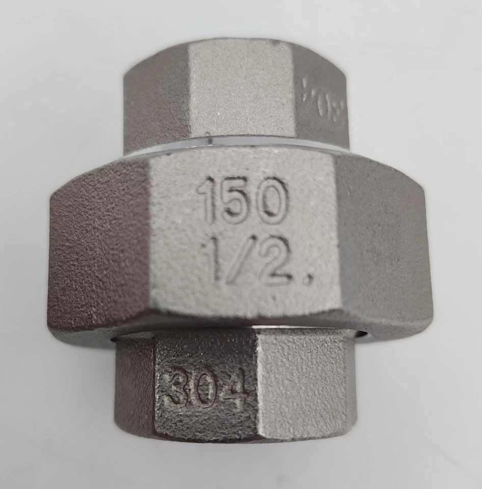 MERIT BRASS K487-08 Pipe Union: 1/2", 304 SS FNPT, Threaded, 150PSI (LOT OF 4) - Image 3 of 4