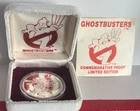 1989 1 oz .999 silver Ghostbusters Christmas Proof w/ COA & Box - Scarce