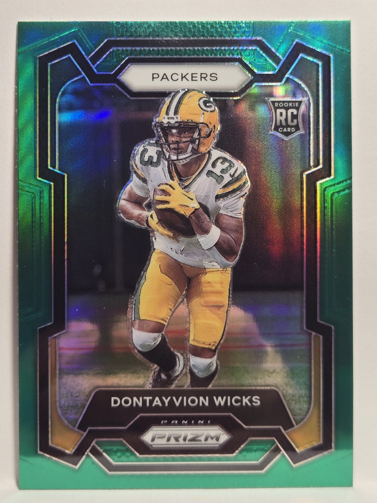 2023 Panini Prizm - Rookies Dontayvion Wicks #333 Green Prizm (RC) Packers