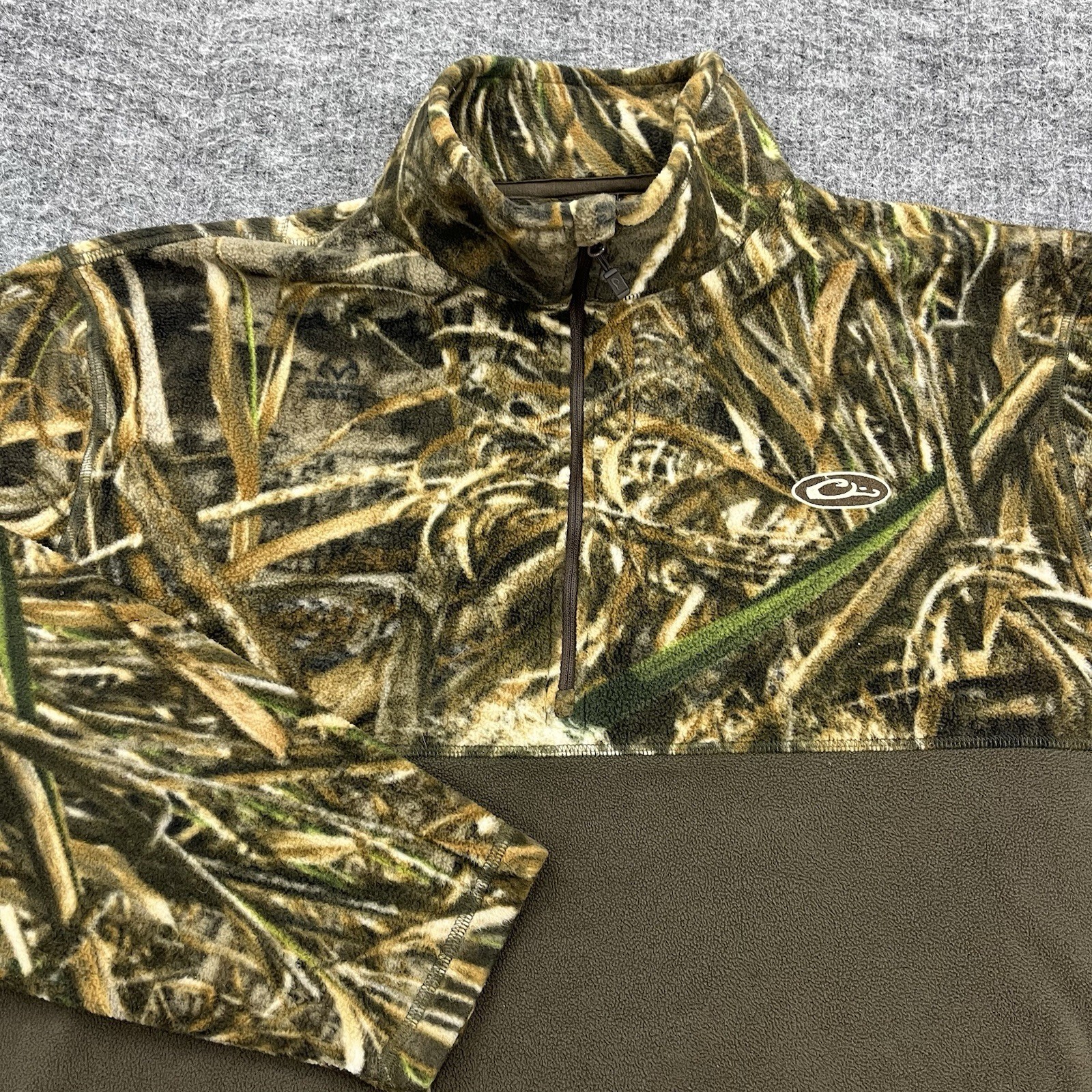 Drake Waterfowl Sweater Mens 3XL Realtree Camo Fleece 1/4 Zip Pullover