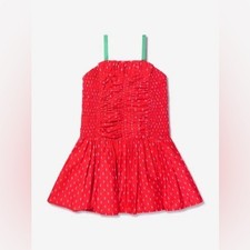Stella McCartney Kids red and green strawberry dress Size 4