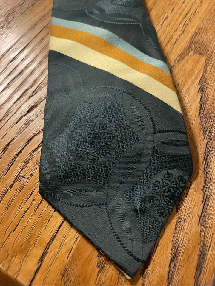 Corbata Mod de Poliéster Regal Vintage Años 60 70 Disco Rayas Anchas Hecha en Unión Retro Foto 2 de 4