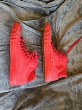 PF Flyers Sneakers Mens Red Canvas Hi Top size 17  Casual Sandlot