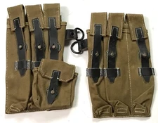  WWII GERMAN MP CANVAS AMMO POUCHES-TAN