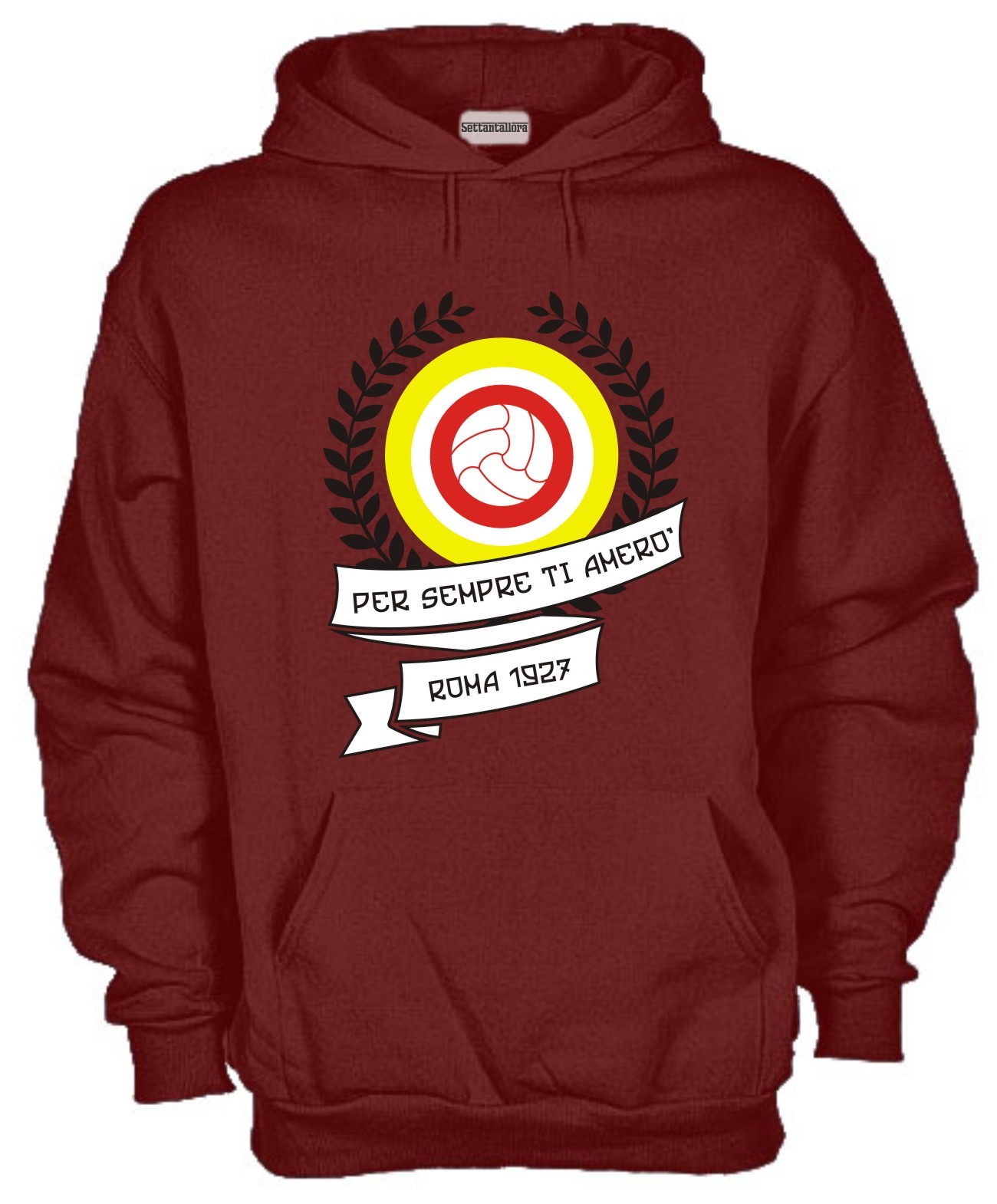 Felpa Con Cappuccio KJ1097 Per Sempre Ti Amerò Roma Ultras Curva Sud