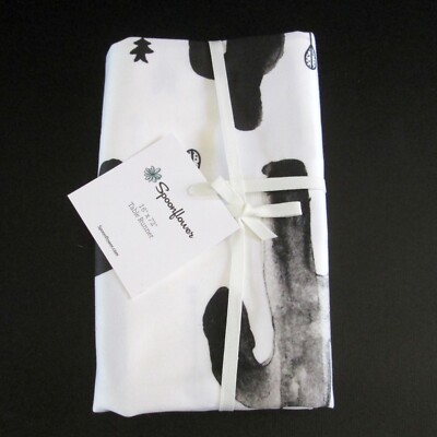 Spoonflower Table Runner Black & White Cactus Southwestern 16 x 72 Cotton Sateen