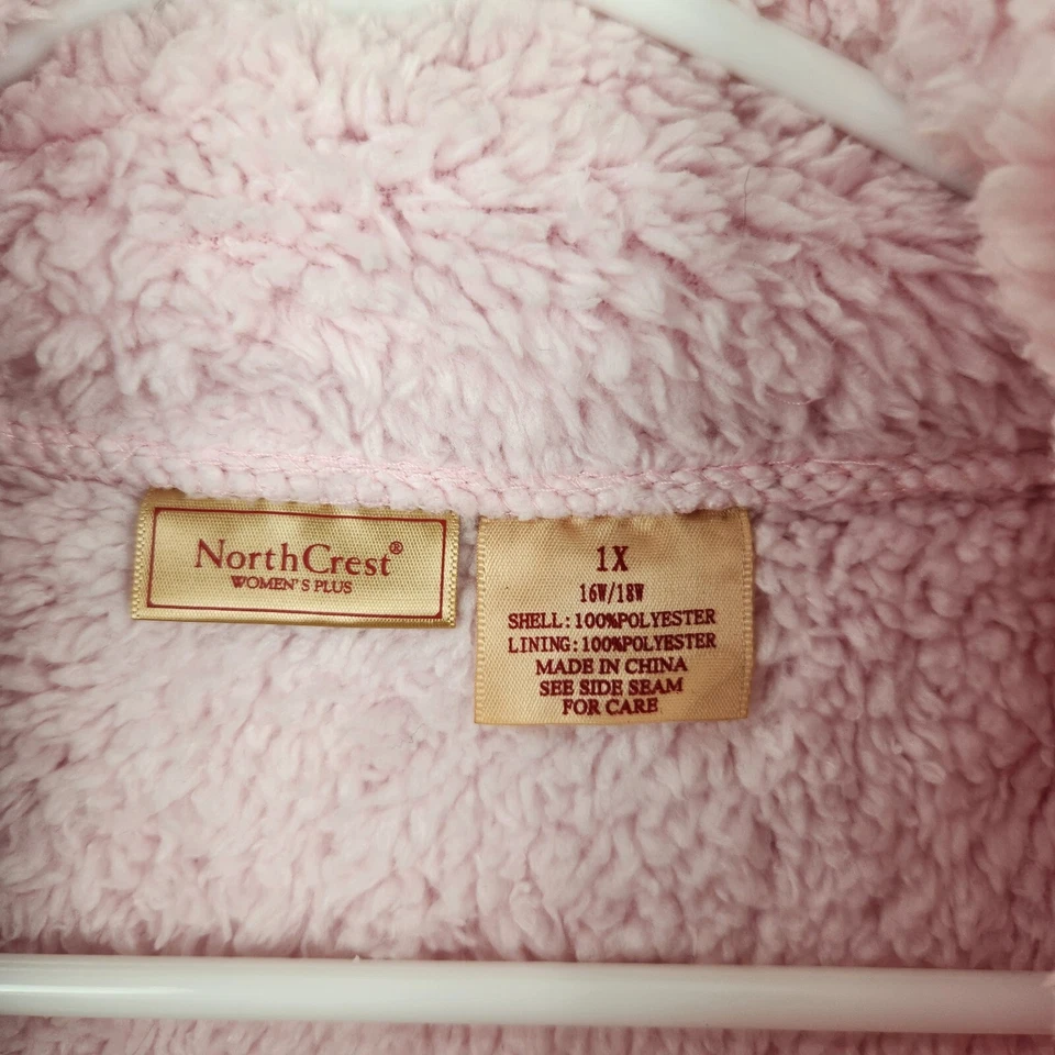 Chaleco sin mangas de lana North Crest para mujer talla 1X 16W-18W rosa cálido bolsillos acogedores Foto 4 de 4